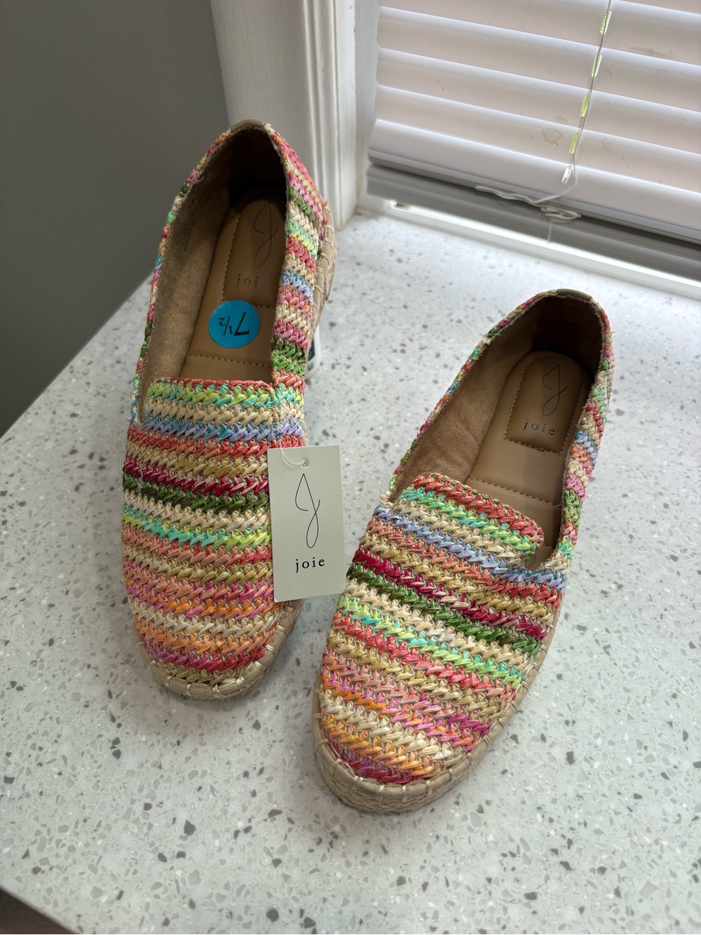 NWT Joie Cara Multicolor Woven Espadrille Slip-On - Women's- size 7.5